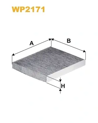 Фільтр салону вугільний VW POLO 17-, SKODA FABIA 21- (вир-во WIX-FILTERS) WIX FILTERS WP2171 (фото 1)