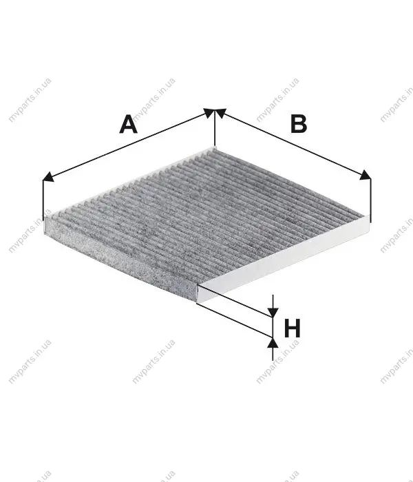 Фільтр салону Hyundai Accent/i40/Veloster 10-/Tucson 04-10/Kia Rio/Sportage/Carens 04- (вугільний) WIX FILTERS WP9303 (фото 1)