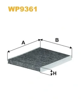 Фільтр салону вугільний FORD FIESTA VI 08-, B-MAX 12- (вир-во WIX-FILTERS) WIX FILTERS WP9361