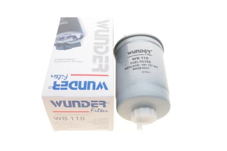Фільтр паливний VW LT 2.4D/T3 1.6D/TD -88/Golf II -87 (без підігр.) WB 110 WUNDER FILTER WB-110