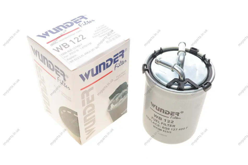 Фільтр паливний Skoda Fabia/Roomster/VW Polo 1.4/1.6TDI 05- WB 122 WUNDER FILTER WB-122 (фото 1)