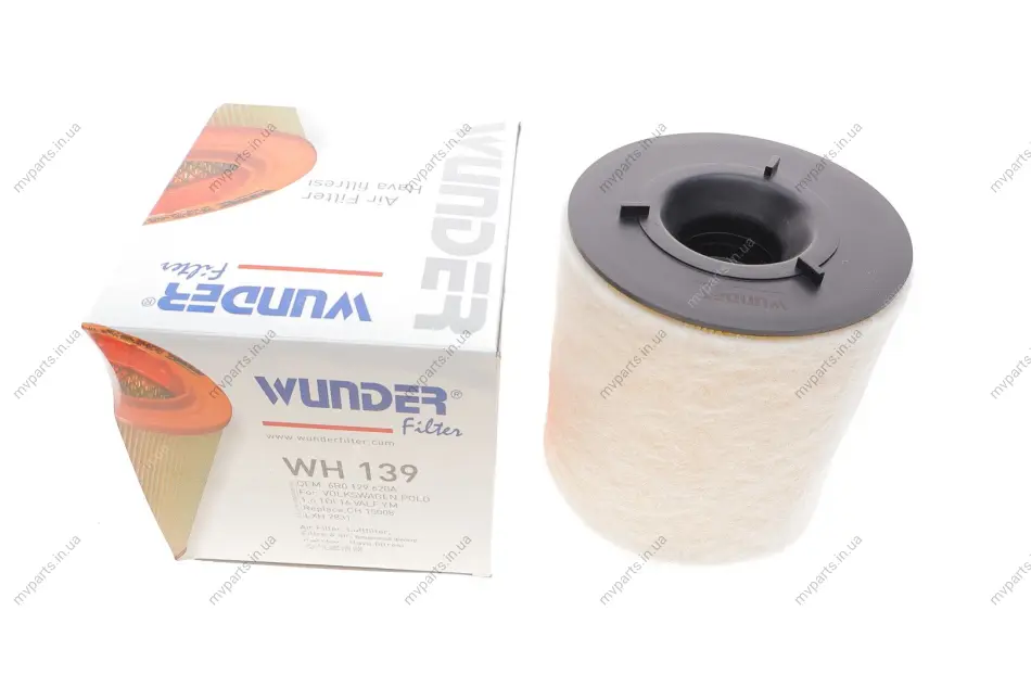 Фільтр повітряний Seat Ibiza 09-/ Skoda Fabia 10-14/Rapid 12-/VW Polo 09- WH 139 WUNDER FILTER WH-139 (фото 1)