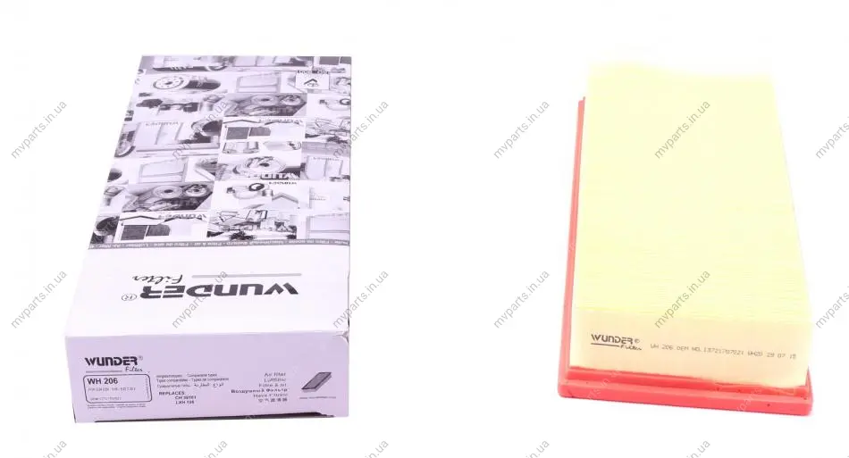 Фільтр повітряний BMW 5 (E34)/ 7 (E32) 3.0-3.5i 86-94 WH 206 WUNDER FILTER WH-206 (фото 1)