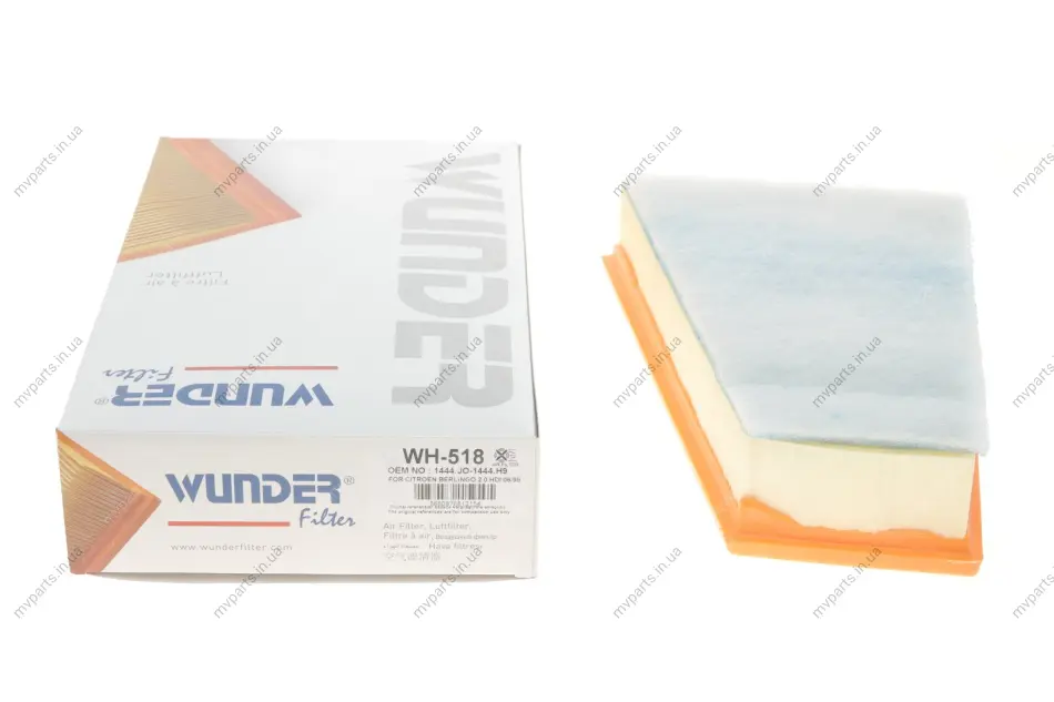 Фільтр повітряний Citroen Berlingo 2.0HDI -03 (з поролоном) WH 518 WUNDER FILTER WH-518 (фото 1)