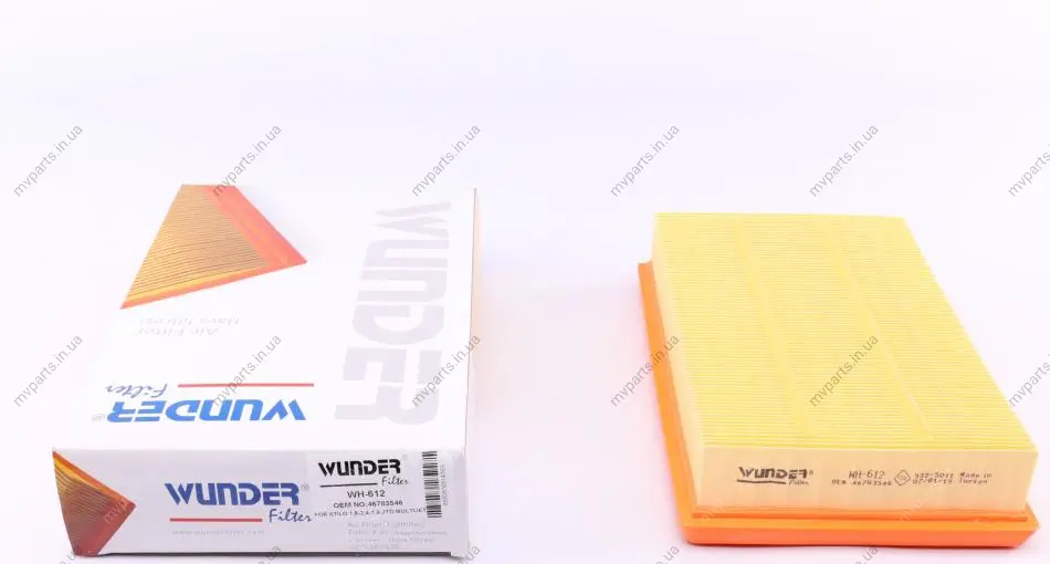 Фільтр повітряний Fiat Stilo 1.9 JTD 01-08 WH 612 WUNDER FILTER WH-612 (фото 1)