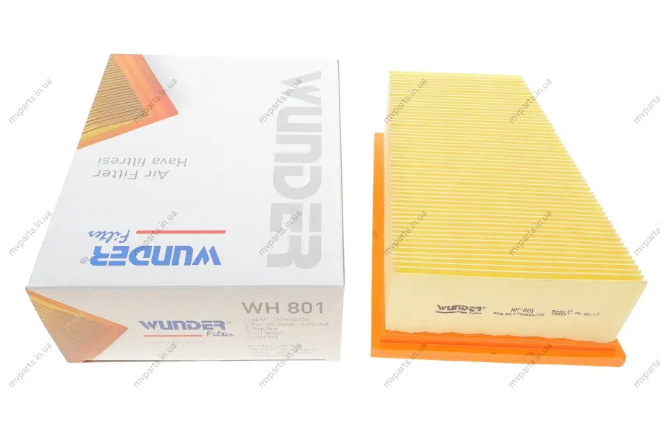 Фільтр повітряний Renault Megane 1.4i/Trafic 2.0i WH 801 WUNDER FILTER WH-801 (фото 1)