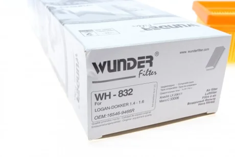 Фільтр повітряний Renault Logan 04- WH 832 WUNDER FILTER WH-832