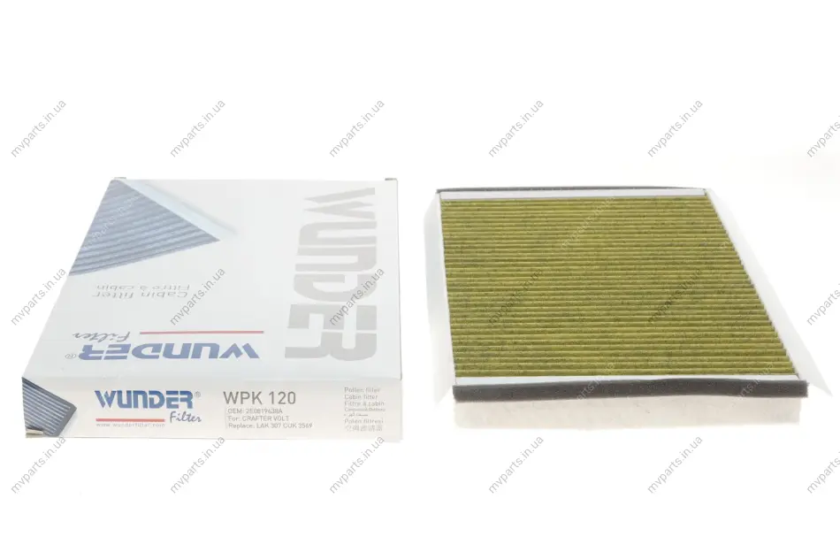 Фільтр салону MB Sprinter/VW Crafter 06- (вугільний) WPK 120 WUNDER FILTER WPK-120 (фото 1)