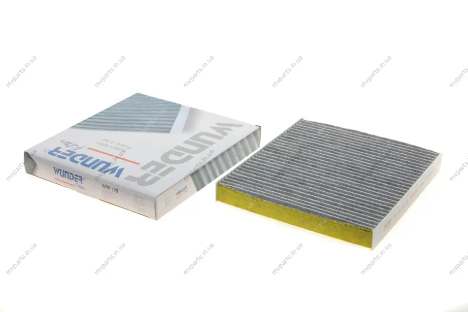 Фільтр салону VW Golf 1.2-1.4TSI/1.6-2.0TDI 12- (вугільний) WPK 128 WUNDER FILTER WPK-128 (фото 1)