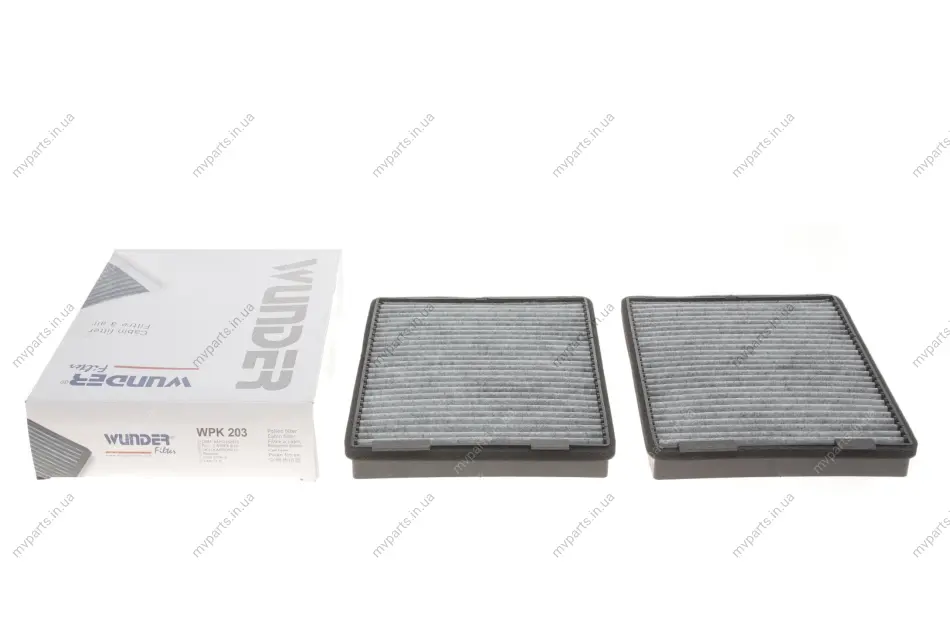 Фільтр салону BMW 5 (E39) (вугільний) (к-кт 2 шт.) WPK 203 WUNDER FILTER WPK-203 (фото 1)
