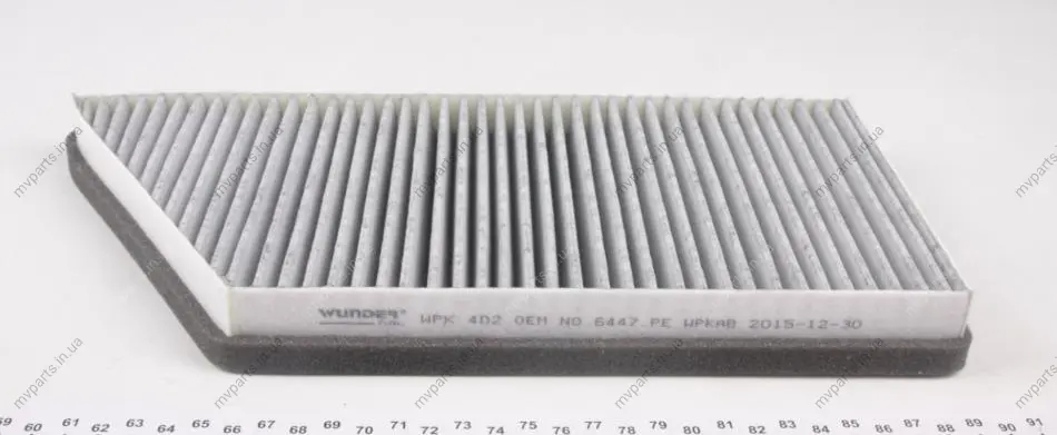 Фільтр салону Peugeot 206 -07 (вугільний) WPK 402 WUNDER FILTER WPK-402 (фото 1)