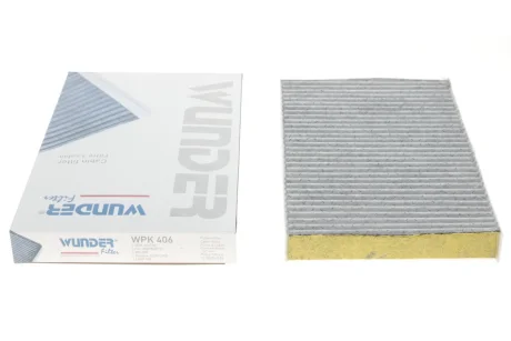 Фільтр салону Citroen C2/C3/C4/Peugeot 307/308 00- (вугільний) WPK 406 WUNDER FILTER WPK-406