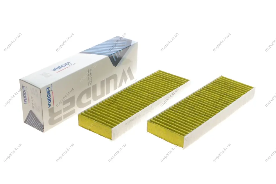 Фільтр салону Citroen Berlingo/Peugeot Partner 08- (вугільний) (к-кт 2 шт.) WPK 410 WUNDER FILTER WPK-410 (фото 1)