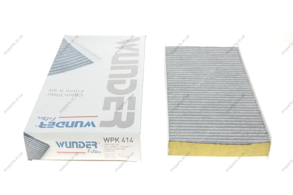 Фільтр салону Fiat Scudo/Citroen Jumpy/Peugeot Expert 1.6-2.0 HDi 07- (вугільний) WPK 414 WUNDER FILTER WPK-414 (фото 1)
