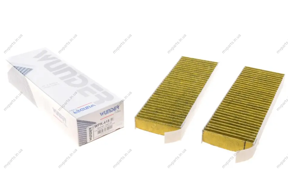 Фільтр салону Citroen Berlingo/Peugeot Partner 08- (к-кт 2шт.) (вугільний) WPK 415 WUNDER FILTER WPK-415 (фото 1)