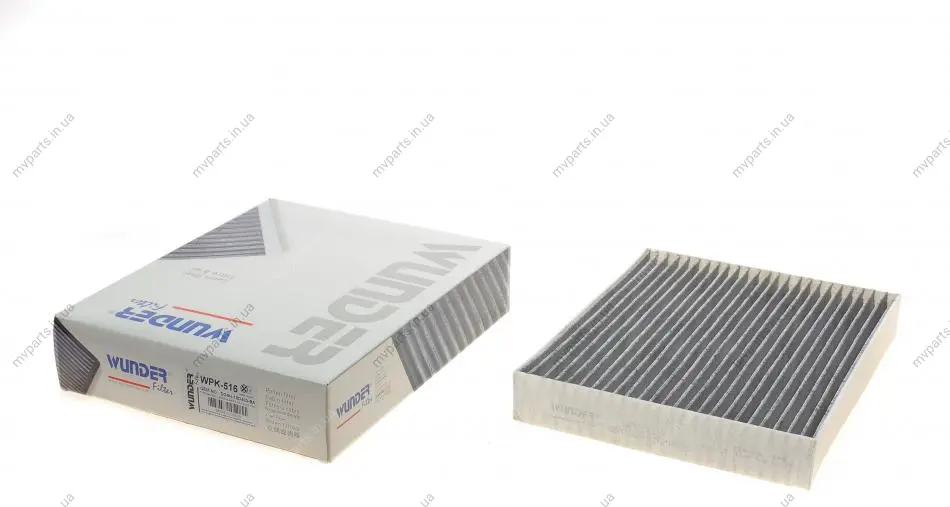 Фільтр салону Ford Mondeo V 1.5/2.0TDCi 14-/Focus IV 1.0 EcoBoost 18- (вугільний) WPK 516 WUNDER FILTER WPK-516 (фото 1)