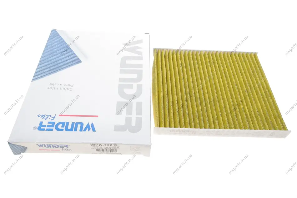Фільтр салону Skoda Fabia/Roomster/VW Polo 99-10 (вугільний) WPK 720 WUNDER FILTER WPK-720 (фото 1)