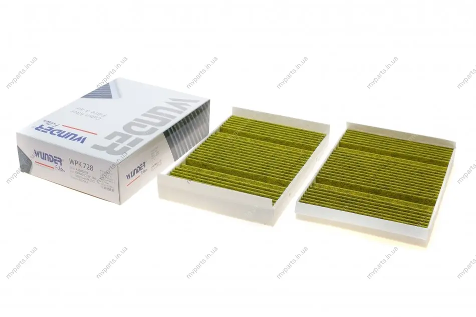 Фільтр салону MB S-class (W222/C217) 13- (вугільний) (к-кт 2шт.) WPK 728 WUNDER FILTER WPK-728 (фото 1)