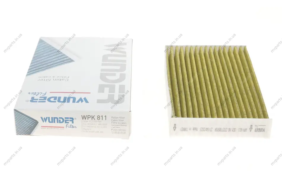 Фільтр салону Renault Megane III 08- (вугільний) WPK 811 WUNDER FILTER WPK-811 (фото 1)