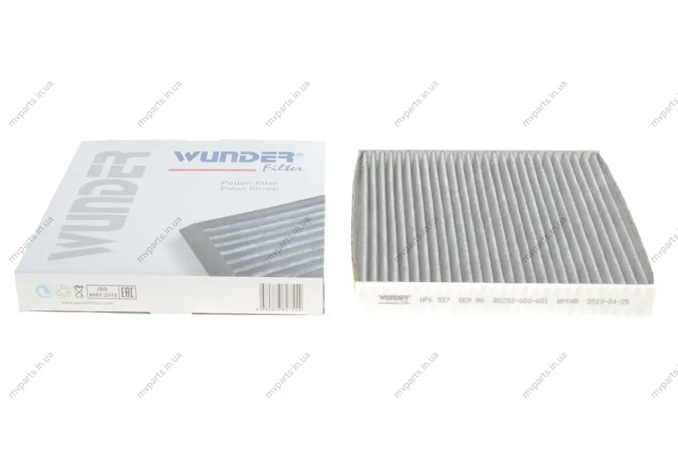Фільтр салону Honda CR-V/Civic 07- (вугільний) WPK 997 WUNDER FILTER WPK-997 (фото 1)