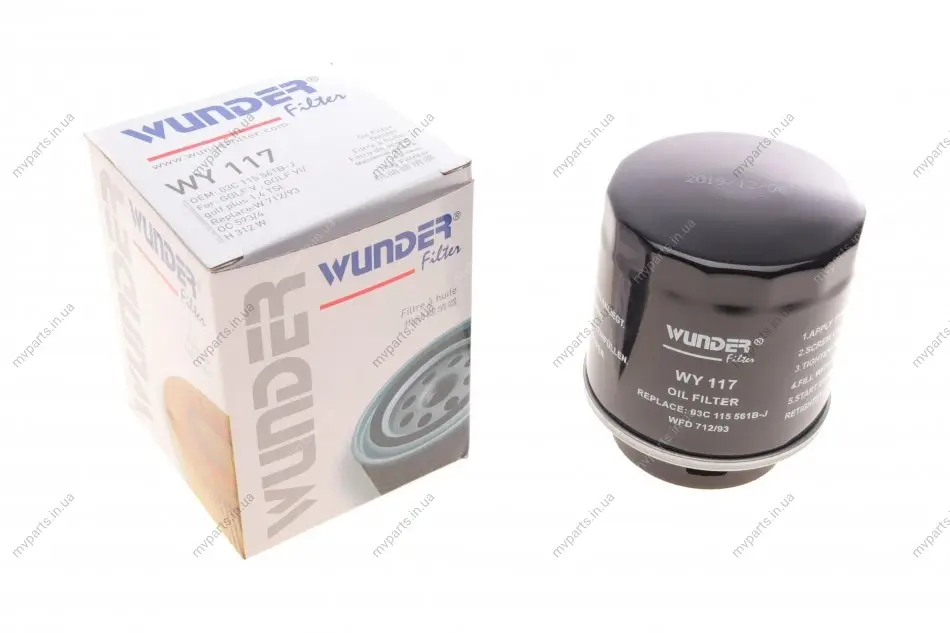 Фільтр масляний VW Golf 1.2/1.4 TSI 07-13/Jetta/Passat 1.4 TSI 07-10 WY 117 WUNDER FILTER WY-117 (фото 1)