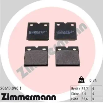 Колодки гальмівні (задні) Tesla Model S/X 13- (Brembo) 20610.090.1 ZIMMERMANN 20610-090-1