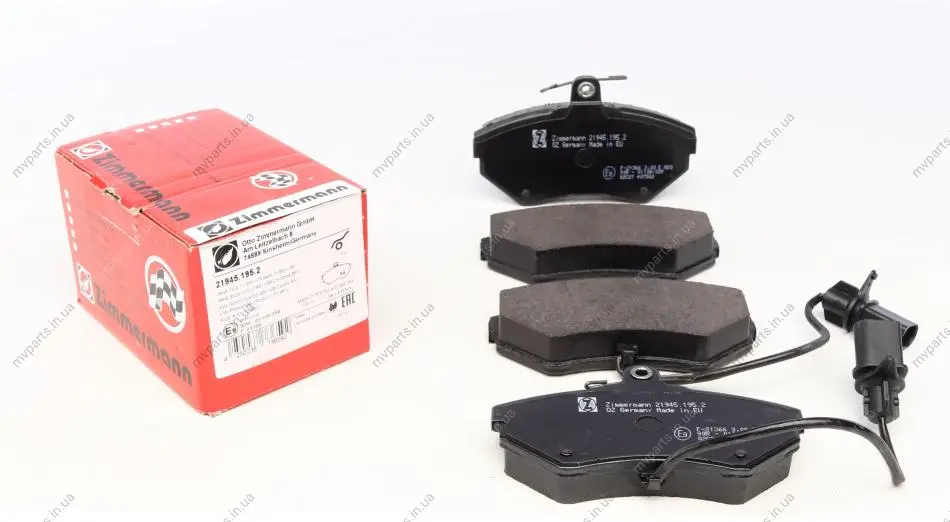 Колодки гальмівні (передні) Audi A4 94-08/Seat Exeo 08-13/VW Passat 96-00 (Lucas) (з датчиком) 21945.195.2 ZIMMERMANN 21945-195-2 (фото 1)