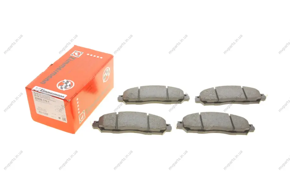 Колодки гальмівні (передні) Nissan NP300 Navara 15- (Akebono) 22439.170.1 ZIMMERMANN 22439-170-1 (фото 1)