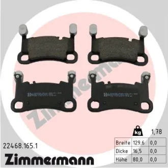 Колодки гальмівні (задні) Porsche Cayenne 17- (Brembo) 22468.165.1 ZIMMERMANN 22468-165-1