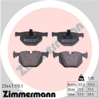 Колодки гальмівні (задні) BMW 7 (E65/E66/E67) 01-09 (Ate-Teves) 23447.170.1 ZIMMERMANN 23447-170-1