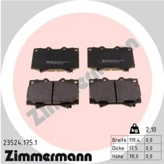Колодки гальмівні (передні) Toyota Land Cruiser 90-07- (Sumitomo) 23524.175.1 ZIMMERMANN 23524-175-1
