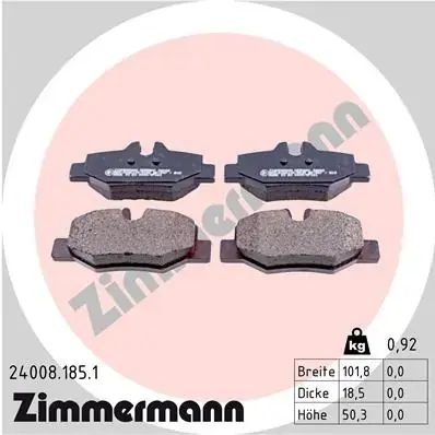 Колодки гальмівні (задні) MB Vito (W639) 03- (Bendix-Bosch) 24008.185.1 ZIMMERMANN 24008-185-1 (фото 1)