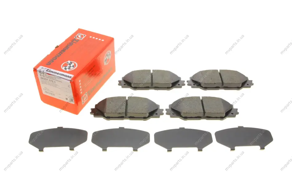 Колодки гальмівні (передні) Toyota RAV4 2.0-3.5/Prius 1.8 05- (AKEBONO) 24337.175.1 ZIMMERMANN 24337-175-1 (фото 1)