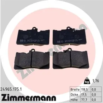 Колодки гальмівні (передні) Lexus GS 05-/IS III//RC 09- (Advics) 24965.175.1 ZIMMERMANN 24965-175-1