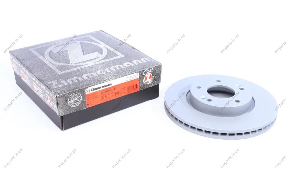 Диск гальмівний (передній) Hyundai Tucson/i30 2.0 CRDi 04-/Kia Cee\'d 06- (280x26) (з покр.) (вент.) 320.3806.20 ZIMMERMANN 320-3806-20 (фото 1)